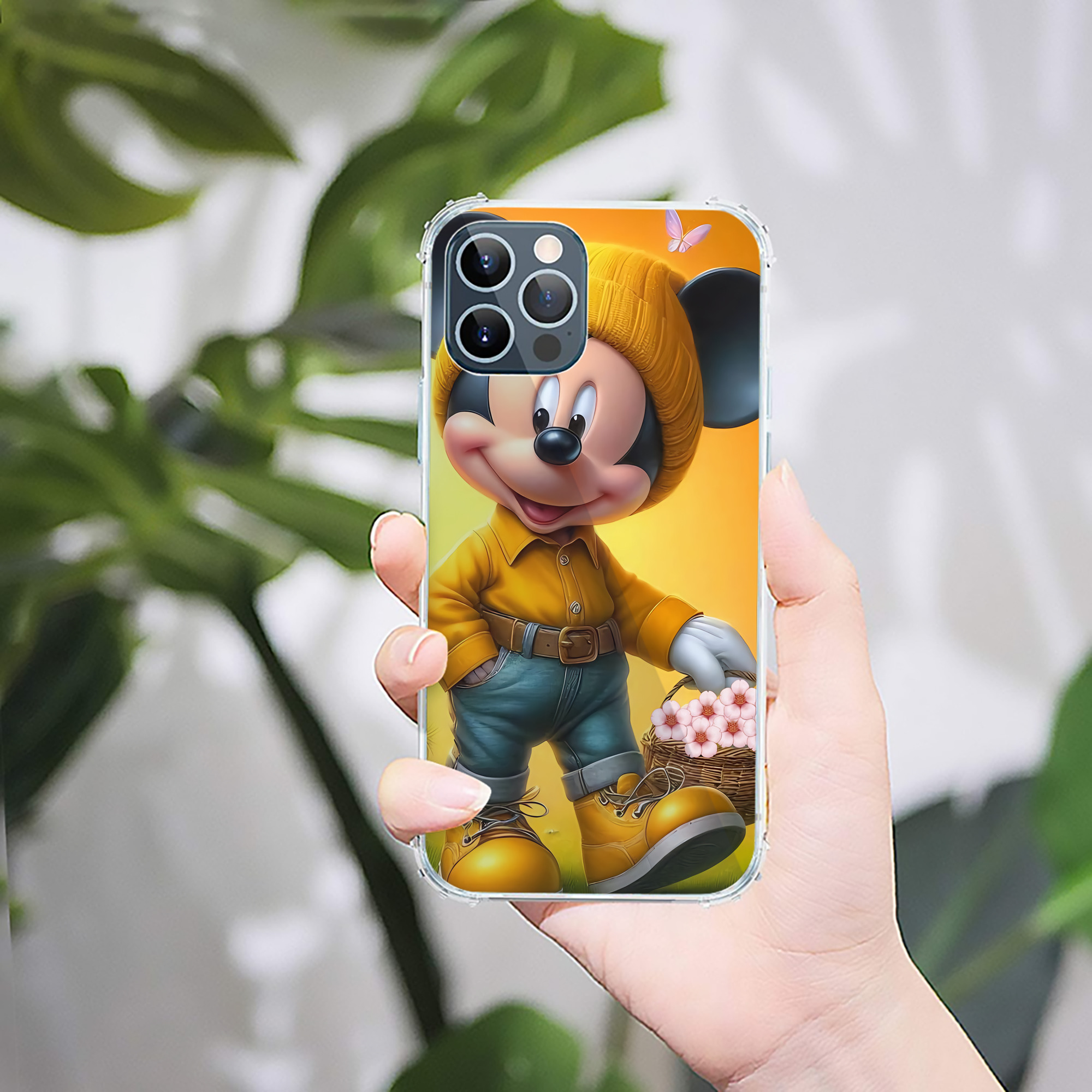 （画像用） ミッキーマウス Mickey Mouse 【iPhone 12シリーズ対応】透明スマホケース（クリアソフトケース）